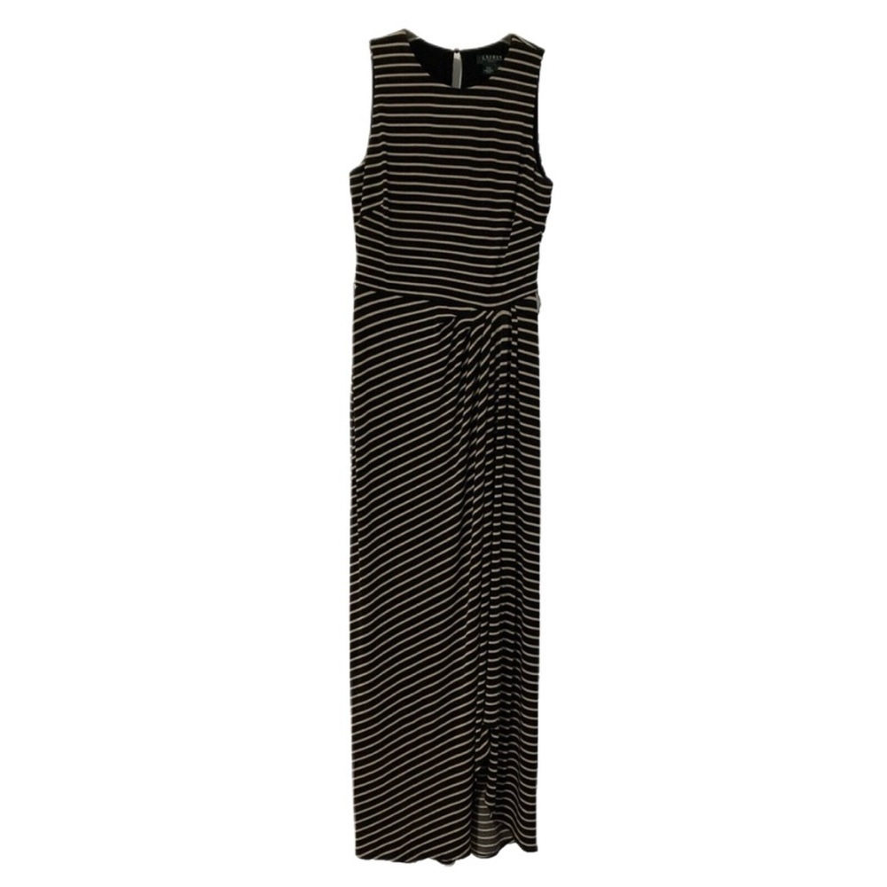Ralph Lauren Black and Beige Asymmetrical Dress Size 12